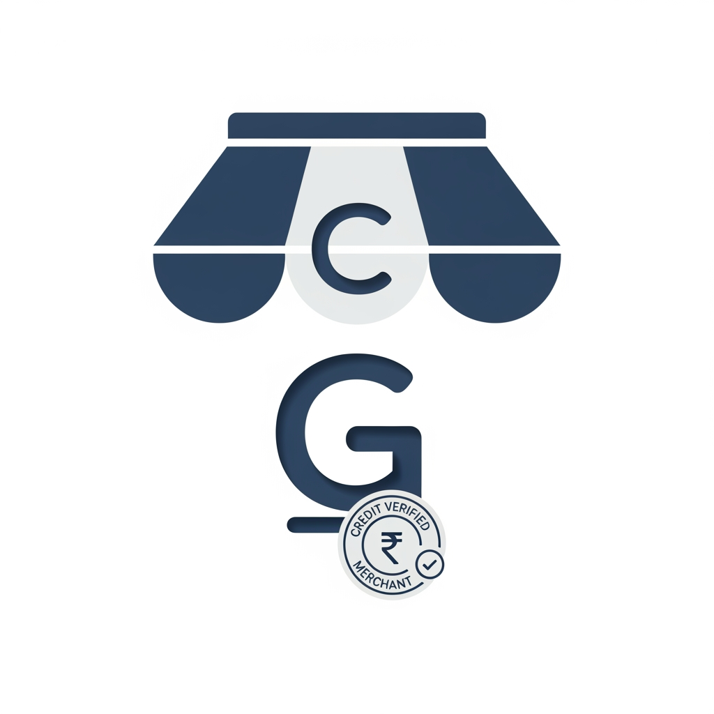 AI Design for Design a premium minimalist logo for a fintech startup called Credit Gene.

The primary symbol should be a modern storefront awning only, without walls or a complete shop. The awning should represent small businesses and local merchants.

Create the awning using smooth geometric curves, perfect symmetry, and elegant rounded corners.

Hide the letter "C" within the awning's outer curve and subtly create the letter "G" using negative space below the awning.

Below the awning, place a small circular verification seal containing a minimalist ₹ symbol and a tiny integrated checkmark. The seal should slightly overlap the awning, creating the feeling of an official "Credit Verified Merchant" badge.

The logo should communicate:
Merchant • Trust • Digital Credit • Simplicity

Do not include:
Full shop buildings, shopping bags, people, phones, fingerprints, arrows, graphs, QR codes, wallets, coins, bank icons, money bags, DNA, puzzle pieces, or decorative effects.

Style:
Luxury fintech branding, Apple-level minimalism, Stripe-inspired simplicity, Pentagram-quality geometry, flat vector, balanced negative space, consistent stroke width, timeless design.

The final logo should be recognizable at favicon size and suitable for mobile apps, websites, business cards, and investor presentations.