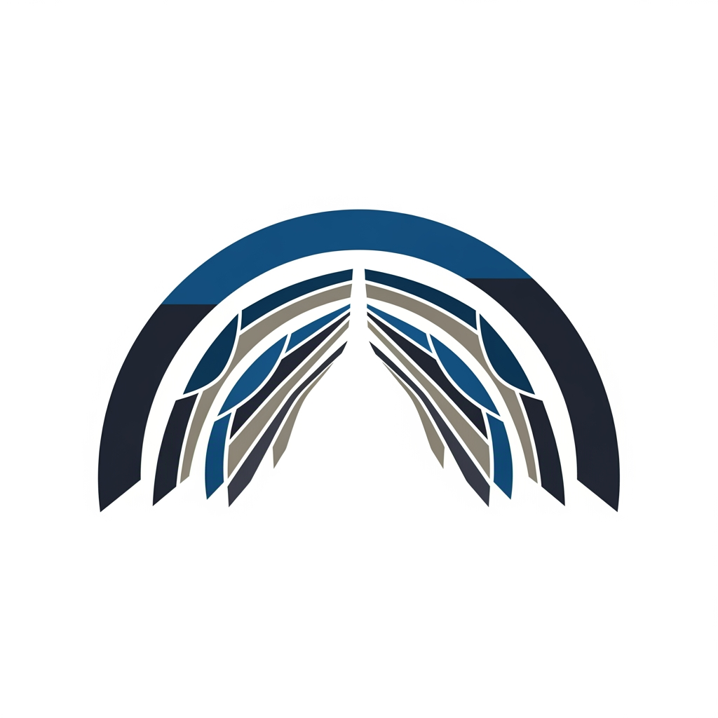 AI Design for Design an abstract gateway symbol for a fintech company.
The gateway represents opening financial opportunities for small merchants.
Do not draw a door.
Do not draw a shop.
Create a clean geometric abstract icon where the negative space subtly suggests an opening, access, and progress.
The design should be simple, premium, timeless, and instantly recognizable.