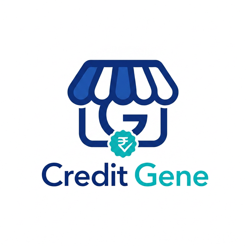 AI Design for Design a premium minimalist logo for a fintech startup called Credit Gene.

The primary symbol should be a modern storefront awning only, without walls or a complete shop. The awning should represent small businesses and local merchants.

Create the awning using smooth geometric curves, perfect symmetry, and elegant rounded corners.

Hide the letter "C" within the awning's outer curve and subtly create the letter "G" using negative space below the awning.

Below the awning, place a small circular verification seal containing a minimalist ₹ symbol and a tiny integrated checkmark. The seal should slightly overlap the awning, creating the feeling of an official "Credit Verified Merchant" badge.

The logo should communicate:
Merchant • Trust • Digital Credit • Simplicity

Do not include:
Full shop buildings, shopping bags, people, phones, fingerprints, arrows, graphs, QR codes, wallets, coins, bank icons, money bags, DNA, puzzle pieces, or decorative effects.

Style:
Luxury fintech branding, Apple-level minimalism, Stripe-inspired simplicity, Pentagram-quality geometry, flat vector, balanced negative space, consistent stroke width, timeless design.

The final logo should be recognizable at favicon size and suitable for mobile apps, websites, business cards, and investor presentations.
