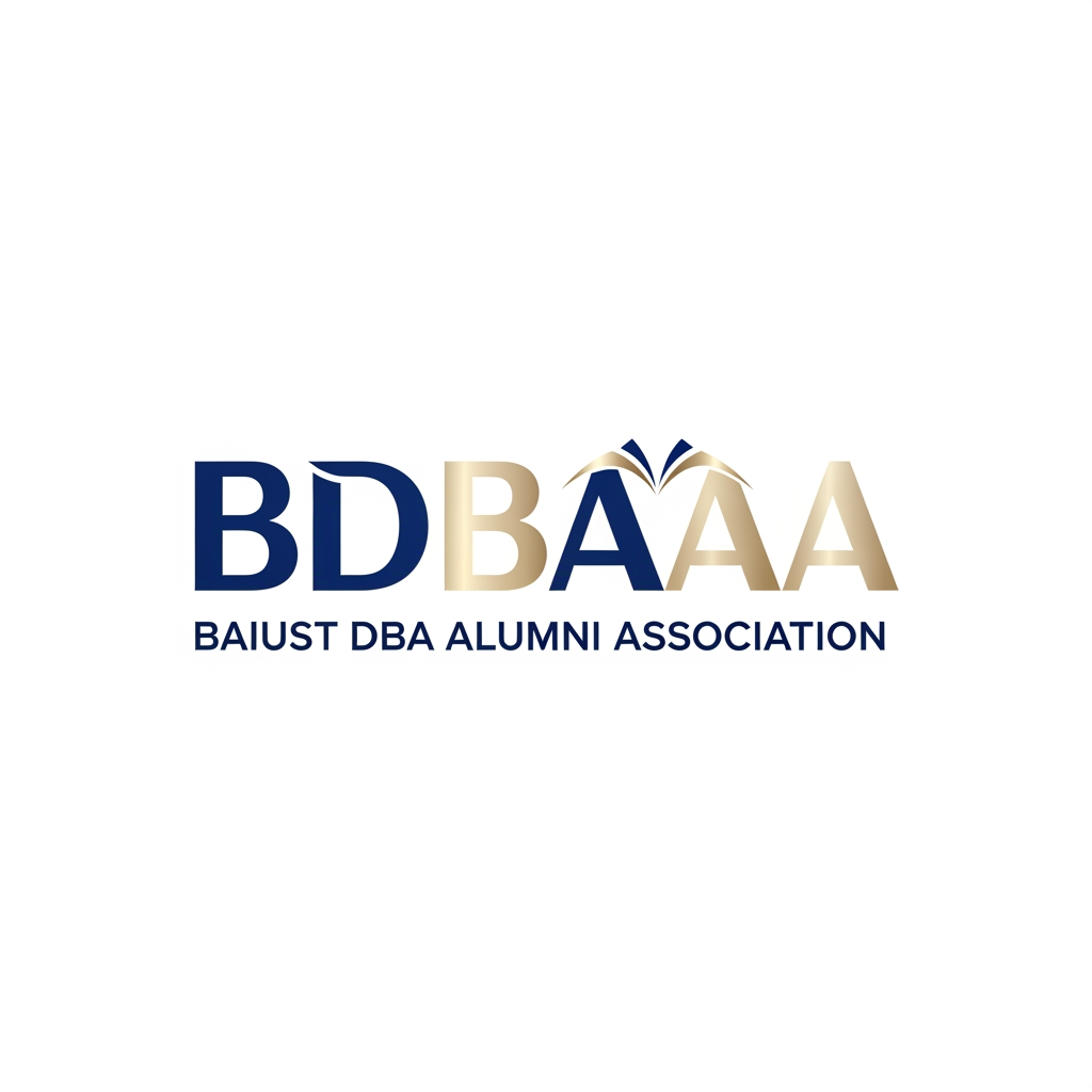 AI Design for I want to create a logo for my alumni association called BAIUST DBA ALUMNI ASSOCIATION (BDBAAA). I want it as a typography logo