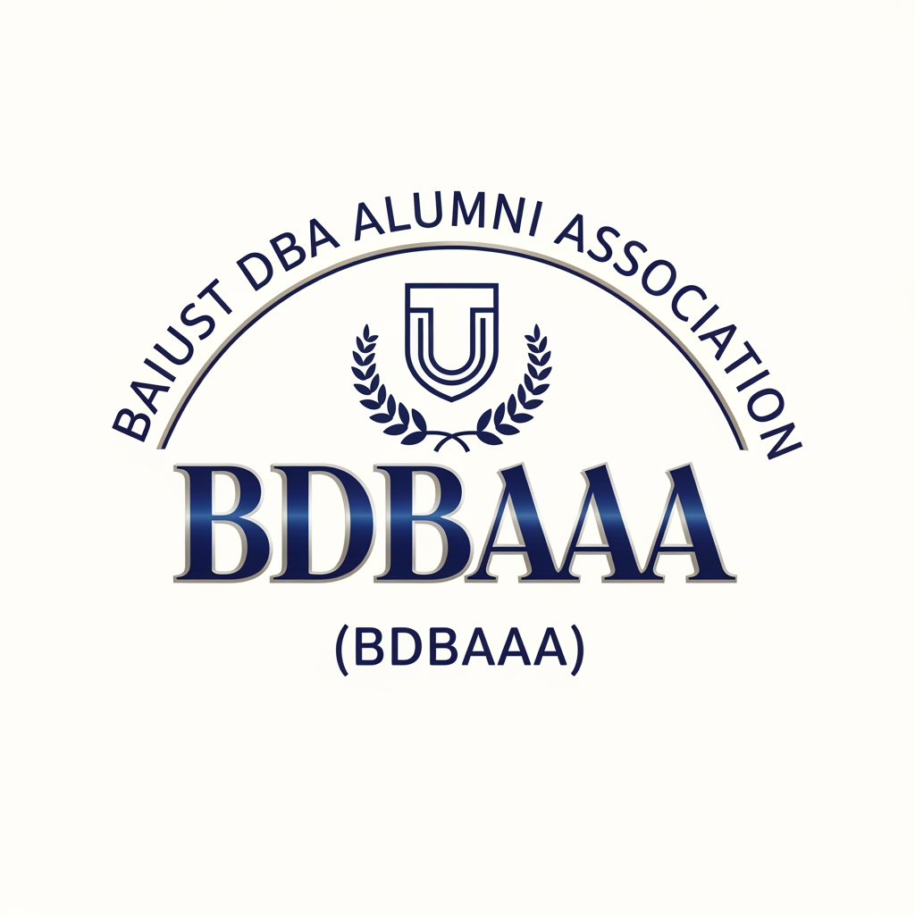 AI Design for I want to create a logo for my alumni association called BAIUST DBA ALUMNI ASSOCIATION (BDBAAA). I want it as a typography logo
