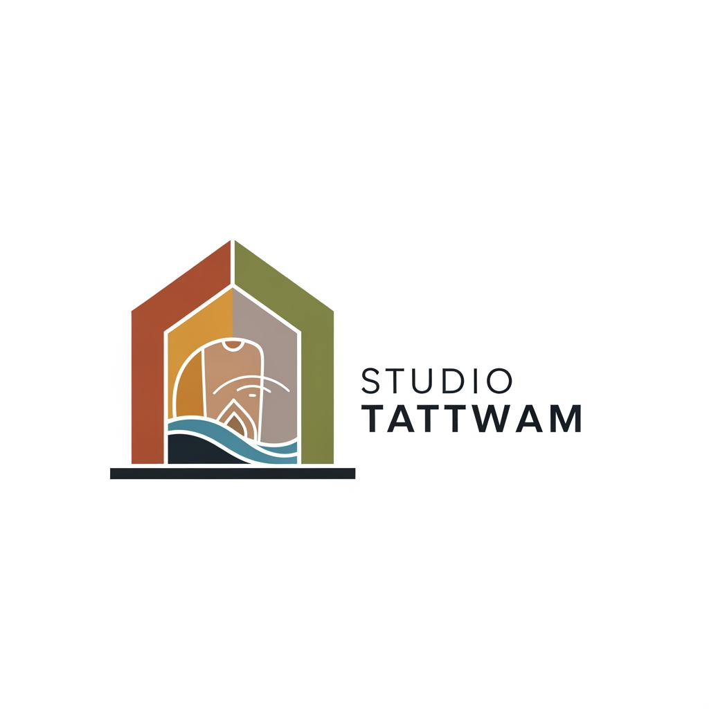 AI Design for i want to design a logo for my architectural fiirm named studio tattwam . some of principles of tag for the firm are as mentioned below
1) essence of space
2) rooted in elements, designed for future
3) designing the elements of living
4) where space meets soul
5) tattwam also means 5 elements of nature
6) earthern tone theme
design a suitable logo for the same