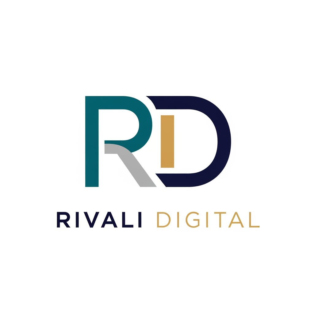 AI Design for I want a logo for my firm, the name is Rivali Digital dont make them so robotic, i want them to be clean and normal, i dont want that R or RD to look futuristic, make them more basic but good
