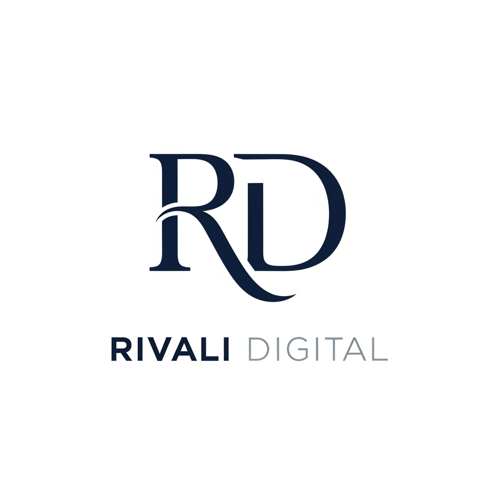 AI Design for I want a logo for my firm, the name is Rivali Digital dont make them so robotic, i want them to be clean and normal, i dont want that R or RD to look futuristic, make them more basic but good