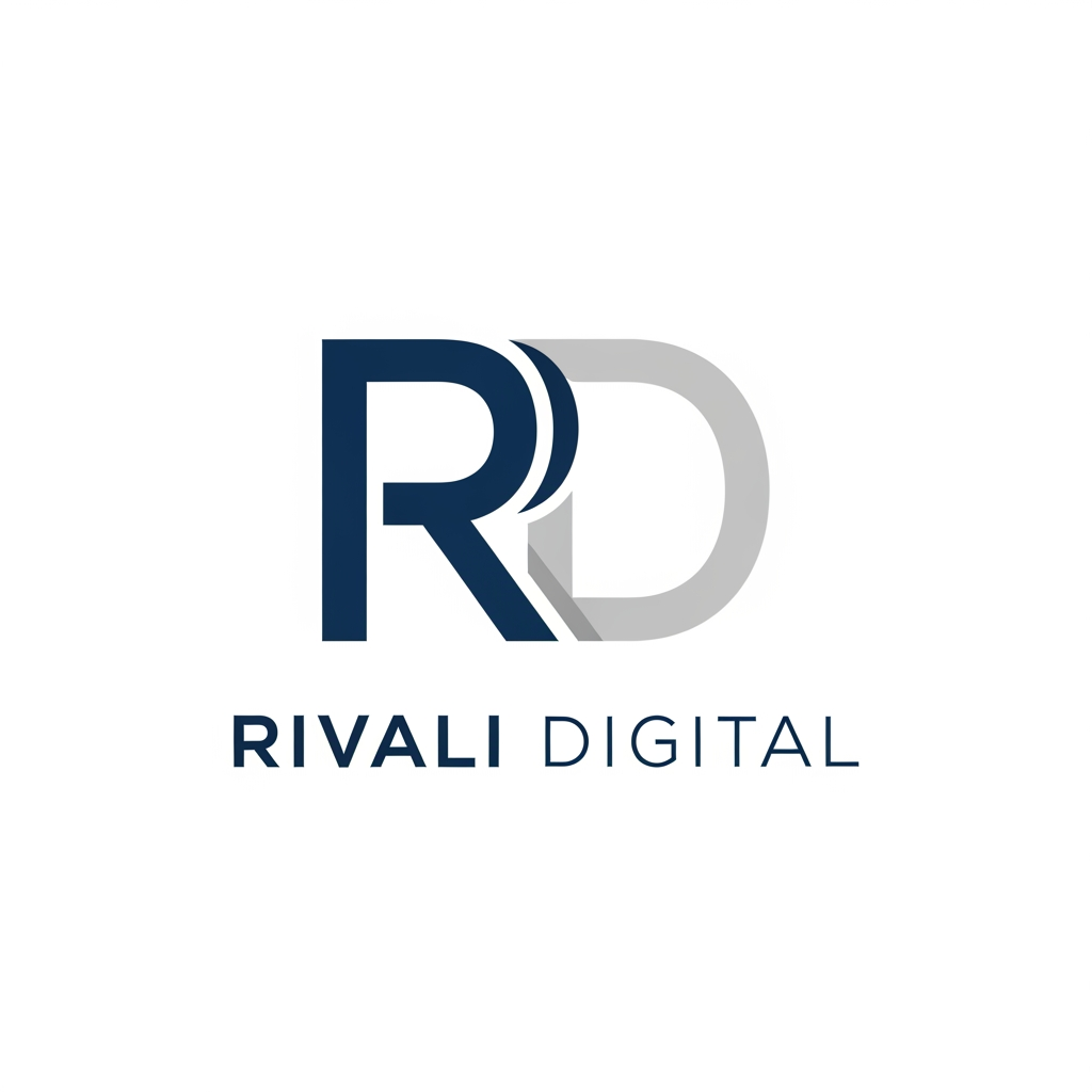 AI Design for I want a logo for my firm, the name is Rivali Digital dont make them so robotic, i want them to be clean and normal, i dont want that R or RD to look futuristic, make them more basic but good