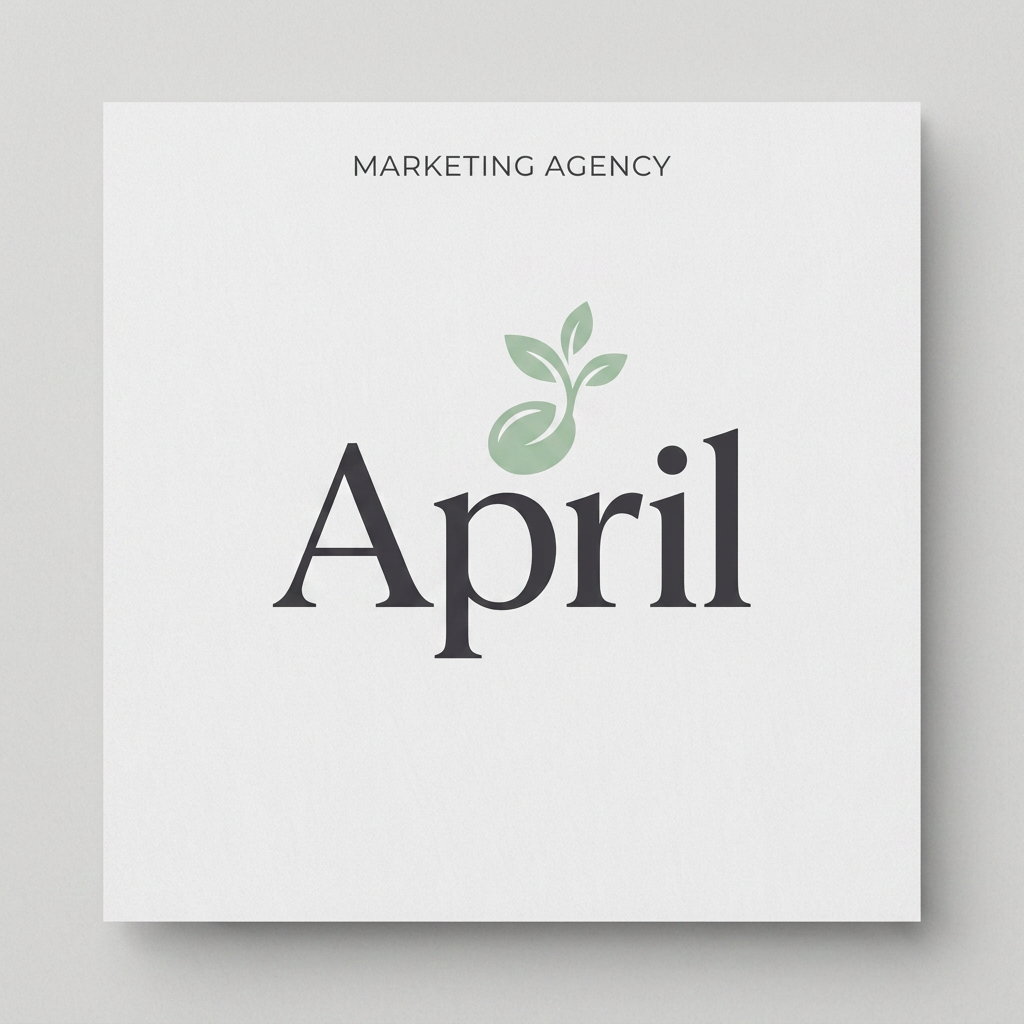 AI Design for build a logo for my brand april in a font its a marketing agency