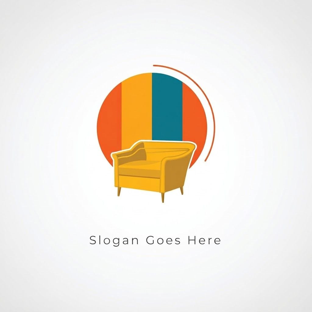AI Design for remove the furniture keyword and the slogan only i need the logo