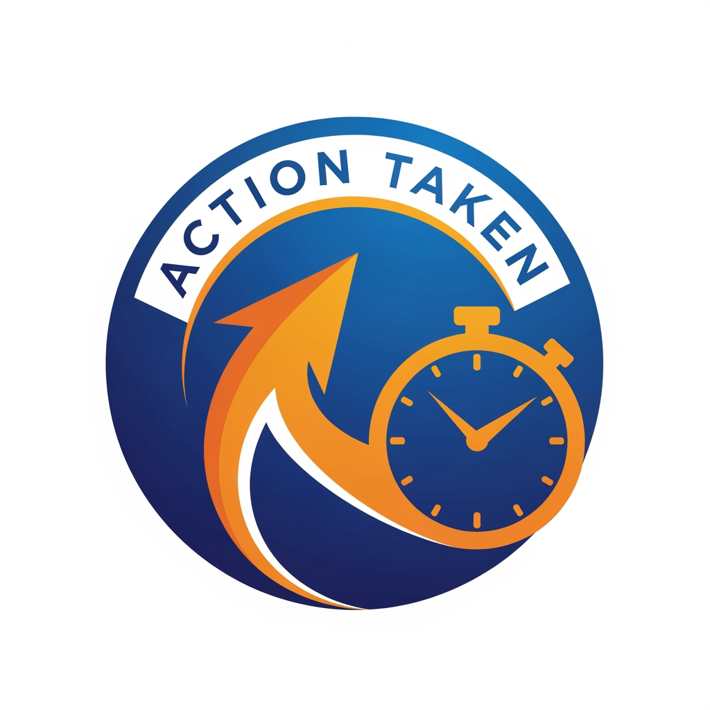 AI Design for I WANT TO CREATE A LOGO FOR ACTION TAKEN more in round
