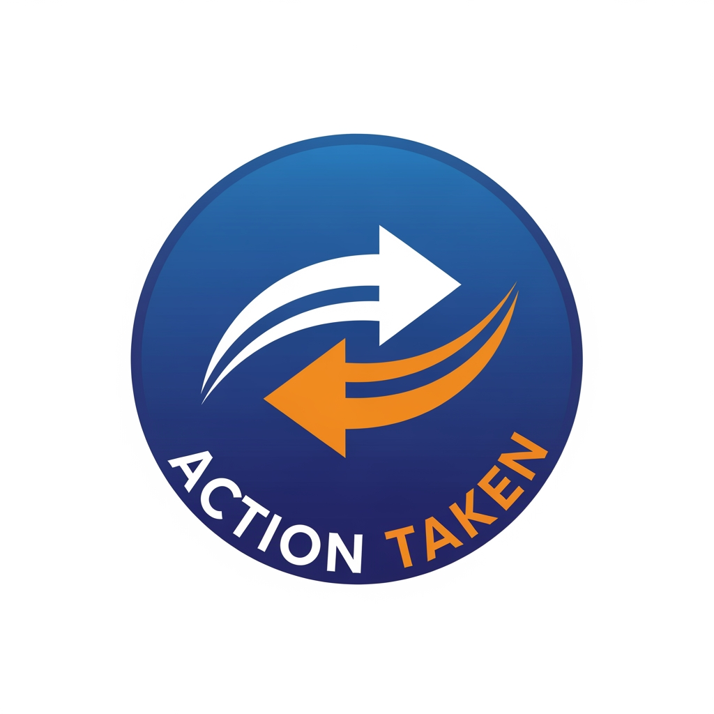 AI Design for I WANT TO CREATE A LOGO FOR ACTION TAKEN more in round