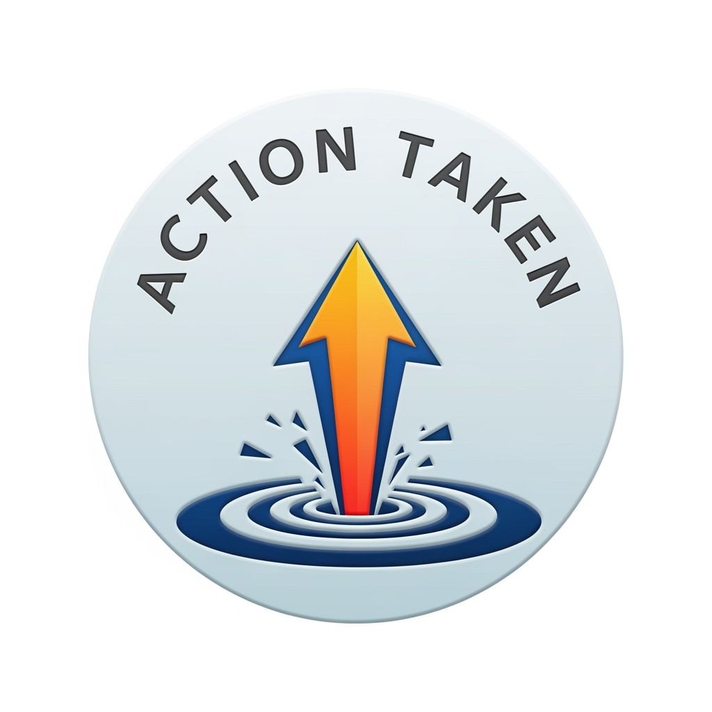 AI Design for I WANT TO CREATE A LOGO FOR ACTION TAKEN more in round
