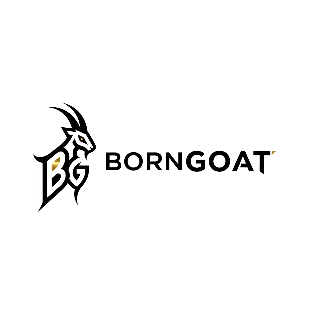 AI Design for Generate a premium, modern, and powerful logo for a sports marketing and management company named "BornGOAT".
About the brand:
BornGOAT is a sports marketing and sports management company specializing in sponsorships, branding, athlete management, partnerships, sports events, and commercial growth.
Brand personality:
Bold, elite, premium, trustworthy, ambitious, high-performance, global.
Logo requirements:
- The logo should feel strong, iconic, and memorable.
- Incorporate a goat symbol (representing Greatest Of All Time) in a modern and minimal way.
- The design should reflect leadership, excellence, dominance, and winning mentality.
- The logo should be clean, scalable, and suitable for social media, website, jerseys, presentations, and merchandise.
- Include both icon + wordmark.
- Brand name: BornGOAT
Style:
Minimal, modern, luxury sports brand aesthetic.
Color palette:
Black, white, gold, silver.
Reference vibe:
Nike, Puma, Adidas, Under Armour — premium sports branding.
Output:
Generate 1 unique logo concepts.
dont use a goat animal symbol