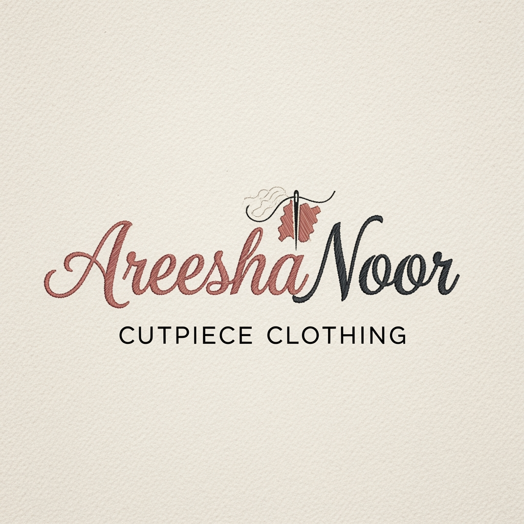 AI Design for AreeshaNoor branded cutpiece clothing work i need logo