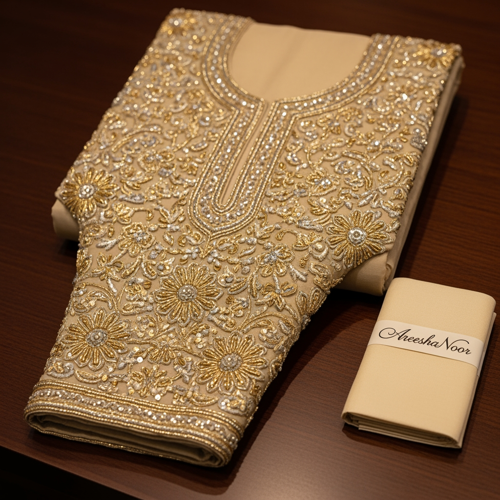 AI Design for AreeshaNoor branded cutpiece clothing work