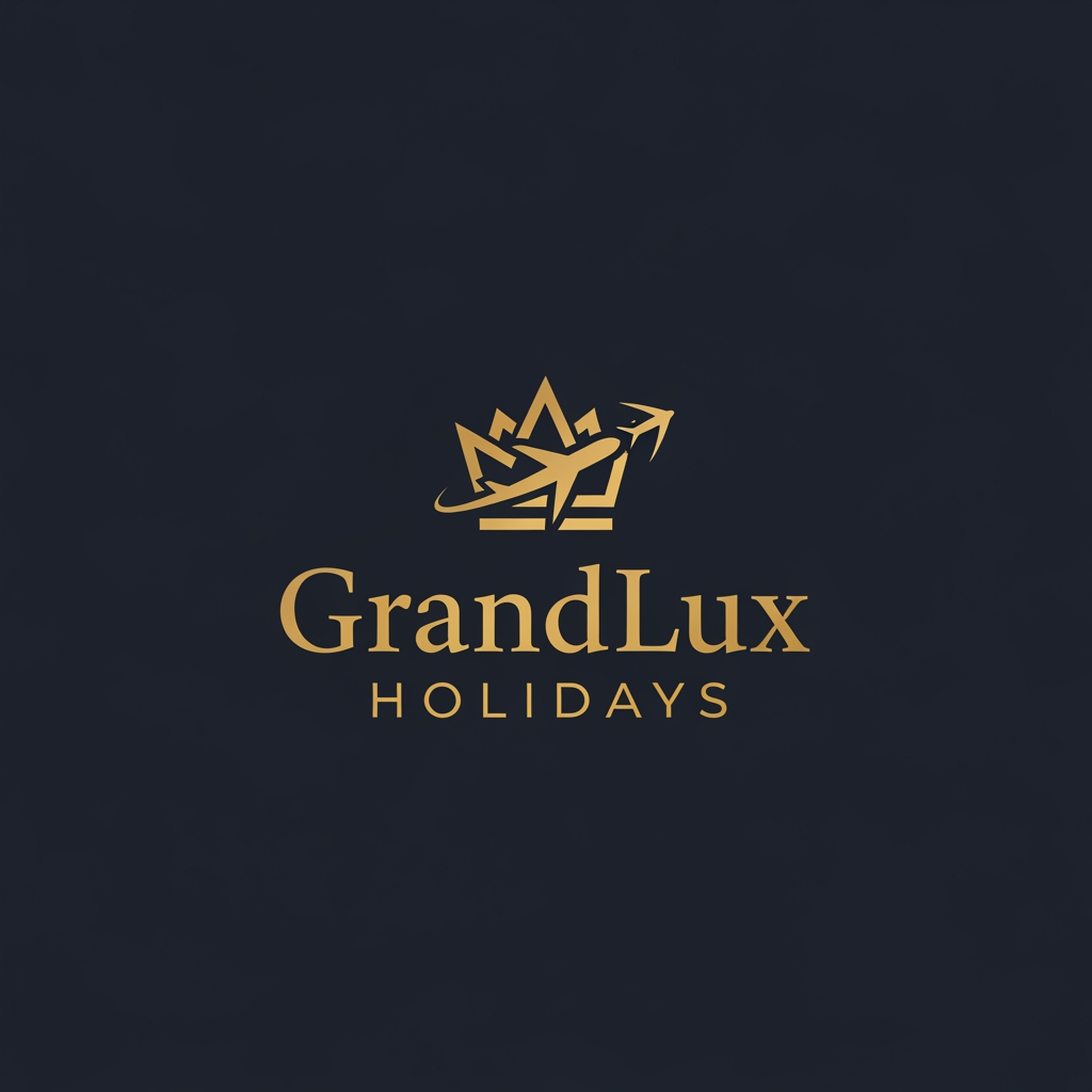 I want a logo for the new brand "GrandLux" HOLIDAYS  simple and professional