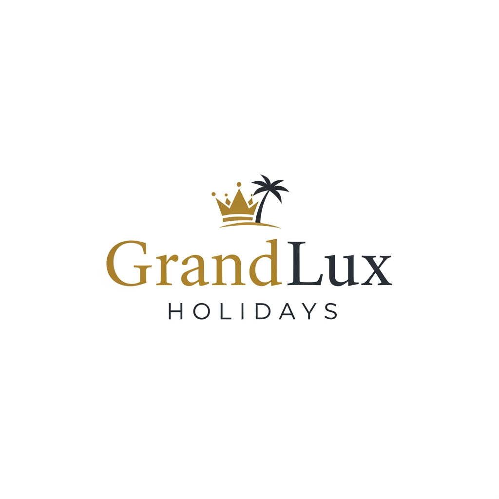 I want a logo for the new brand "GrandLux" HOLIDAYS  simple and professional