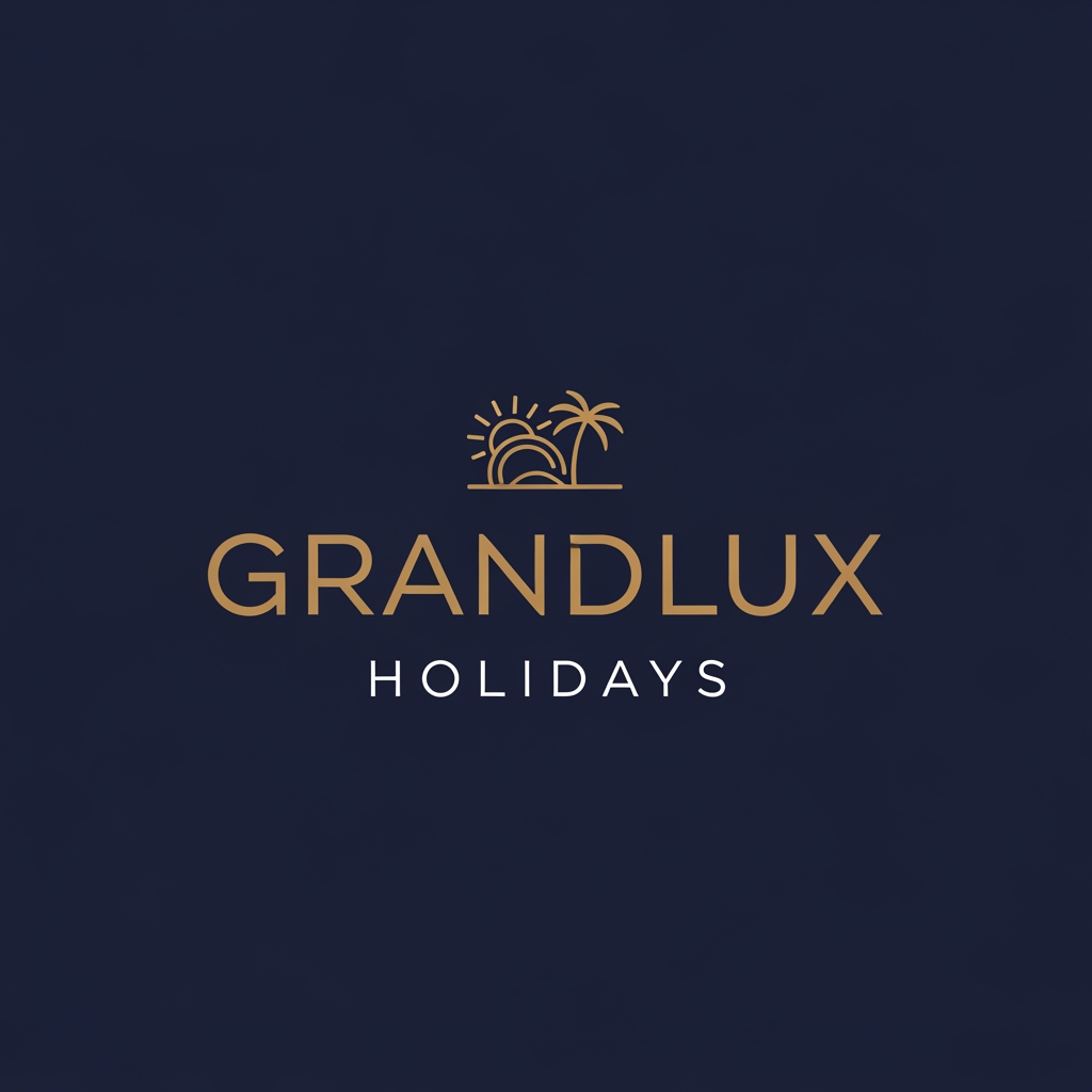 I want a logo for the new brand "GrandLux" HOLIDAYS  simple and professional