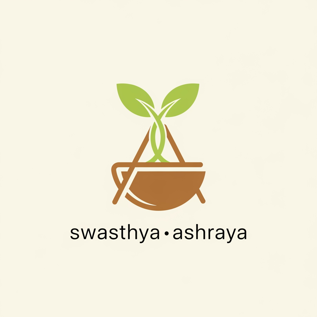 The words swasthya (स्वास्थ्य) and ashraya (आश्रय) are Sanskrit words. BSwasthya: Translates to "health" or "well-being". In Ayurveda, it literally means "being established in the self" (rooted in your natural state of balance).Ashraya: Translates to "shelter," "refuge," or "abode".

So i need a logo design for a business that is indian and grow microgreens minimalistic
