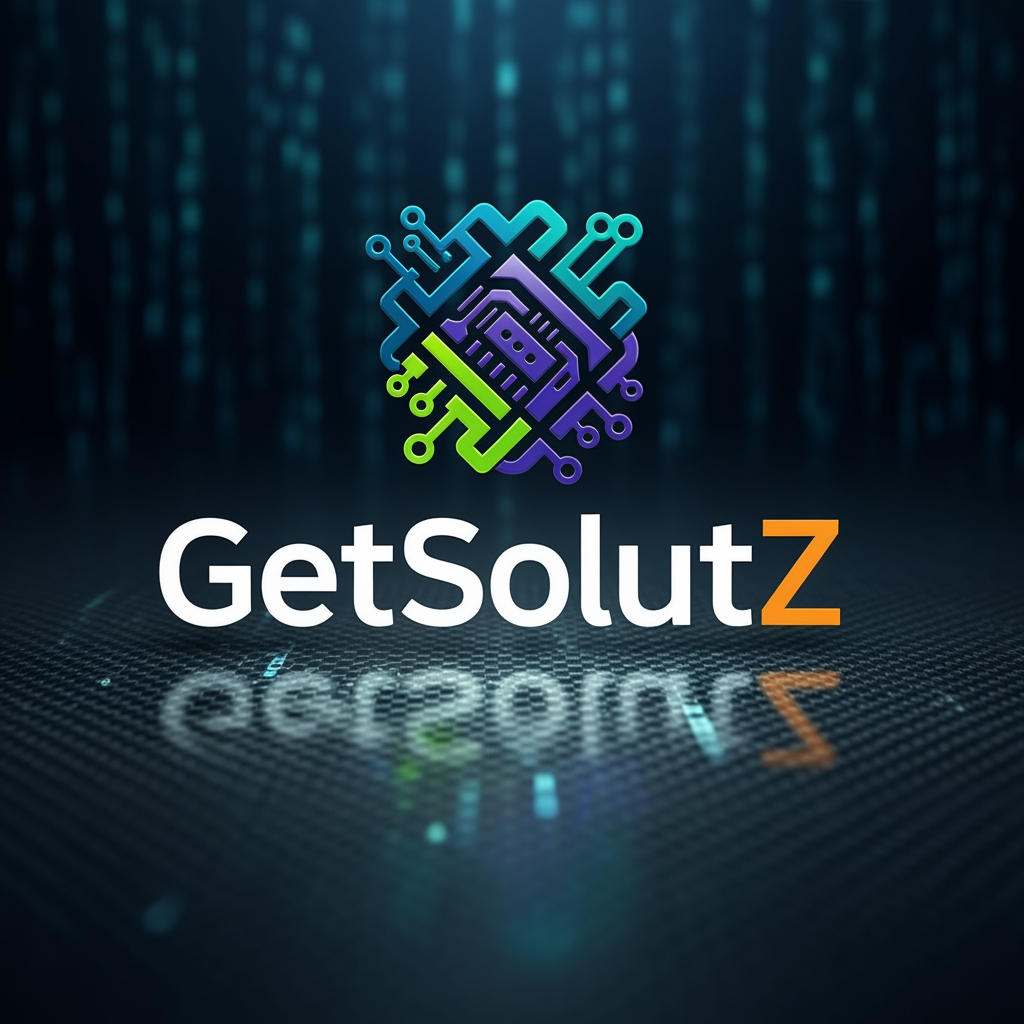GetSolutZ brand logo in tech IT solution in unique brand
