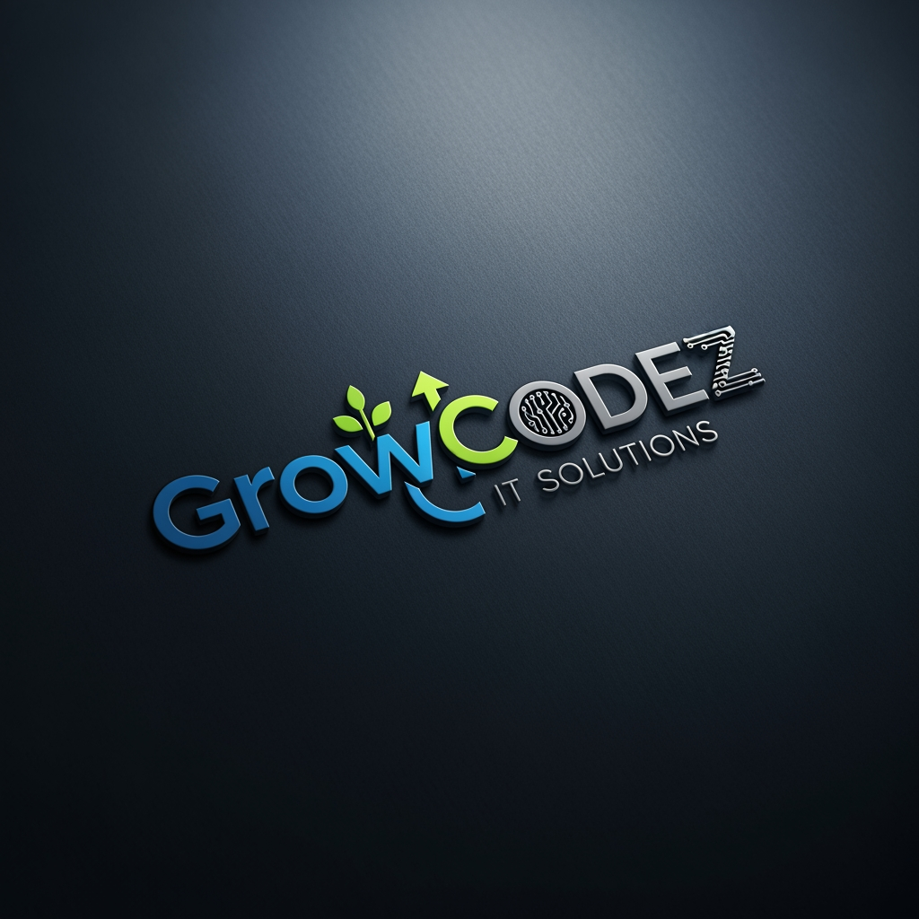 AI Design for GrowCodeZ company brand in IT solution in unique look more professional company software based
