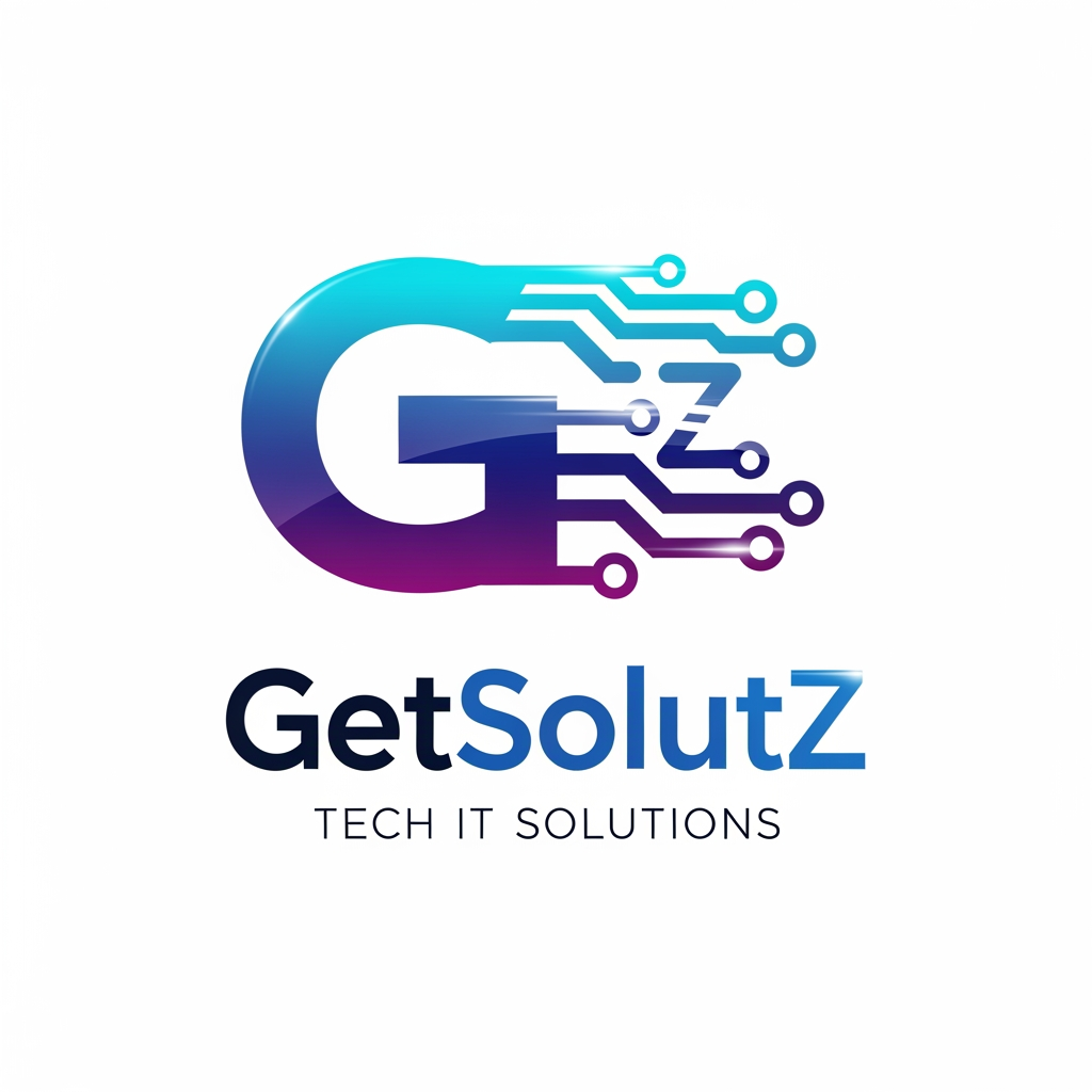 GetSolutZ brand logo in tech IT solution in unique brand