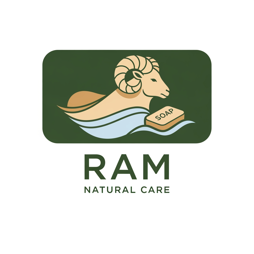 AI Design for RAM Natural Care company logo unique and creative remove goat logo unique logo soap company
