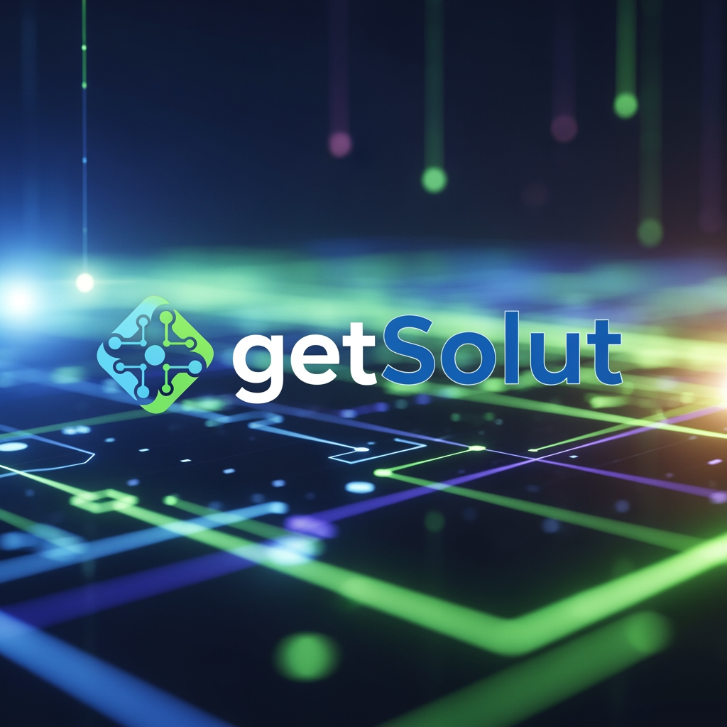 AI Design for getSolut brand logo in tech IT solution in unique