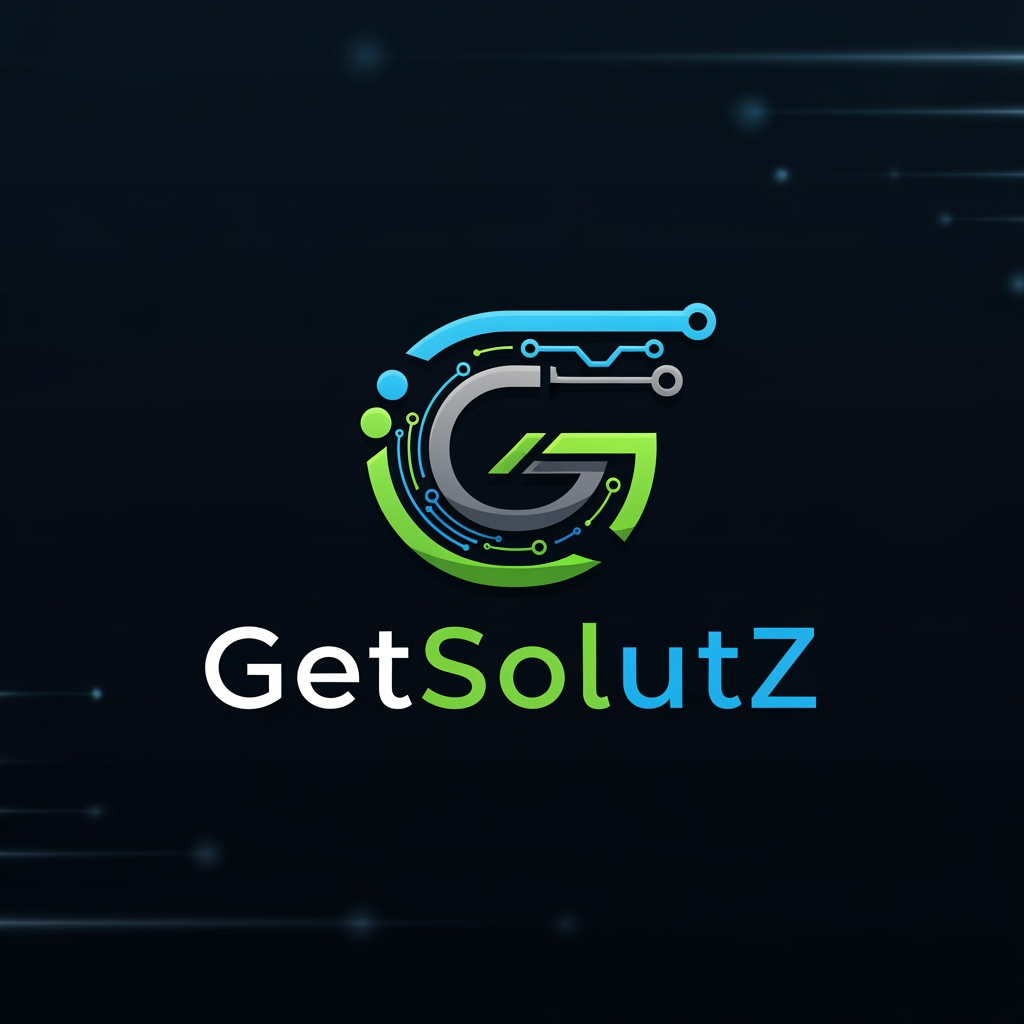 GetSolutZ brand logo in tech IT solution in unique brand