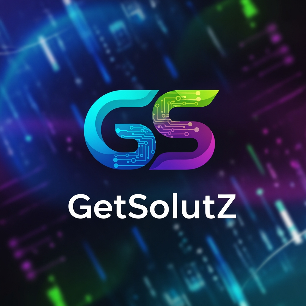 GetSolutZ brand logo in tech IT solution in unique brand