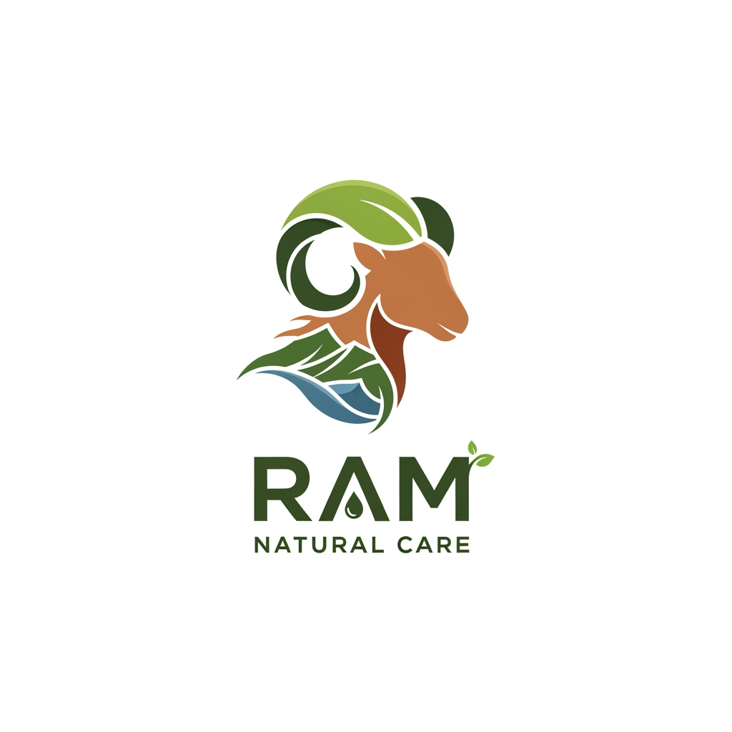 AI Design for RAM Natural Care company logo unique and creative