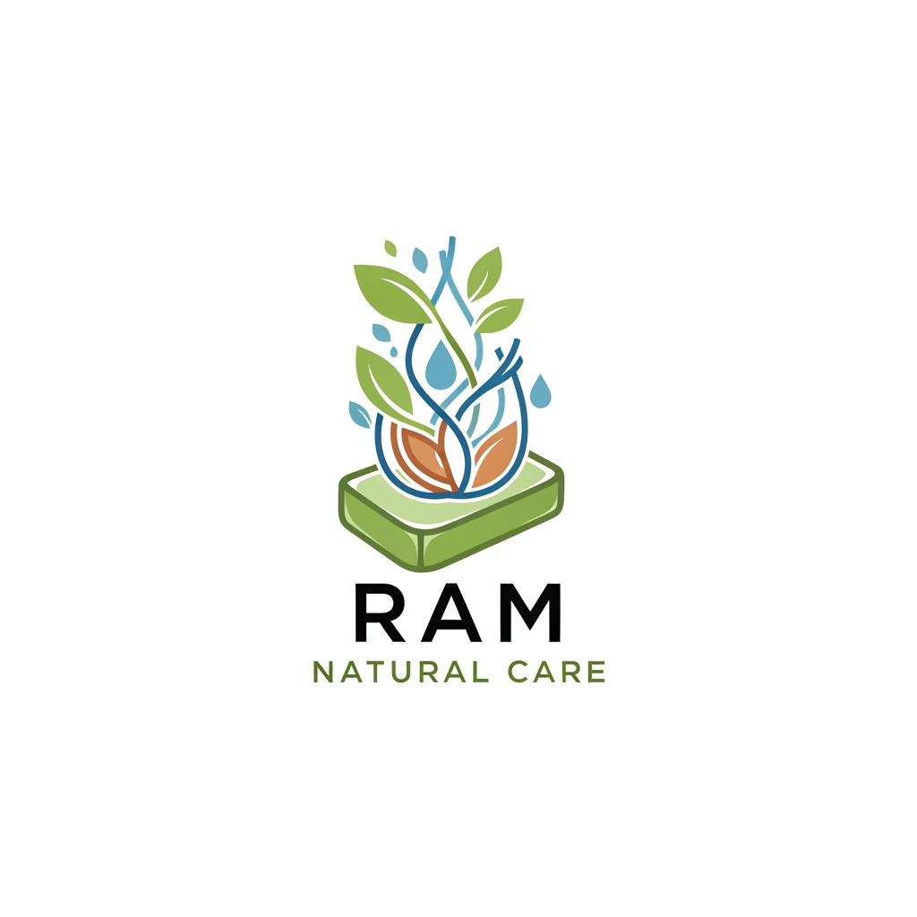 AI Design for RAM Natural Care company logo unique and creative remove goat logo unique logo soap company
