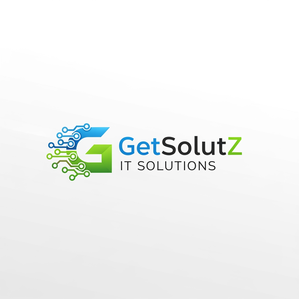 GetSolutZ brand logo in tech IT solution in unique brand