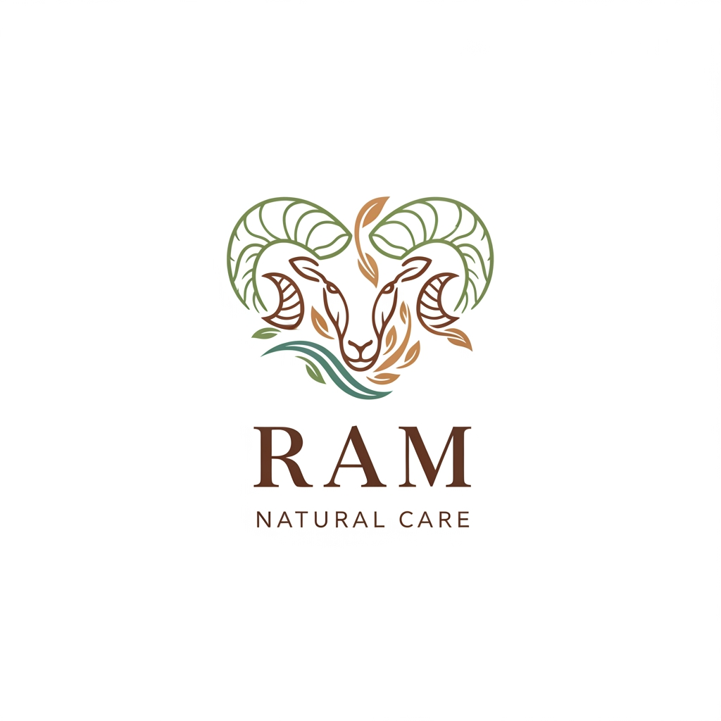 AI Design for RAM Natural Care company logo unique and creative remove goat logo unique logo soap company