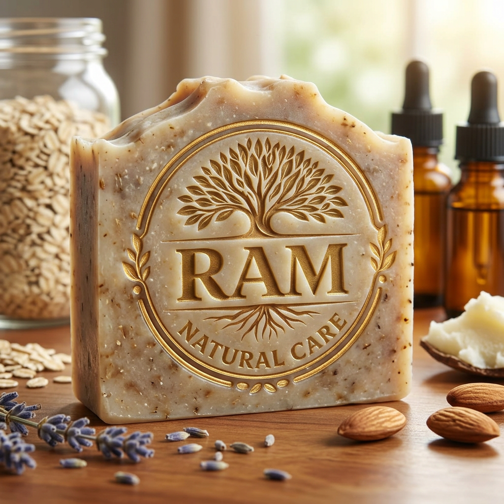 AI Design for RAM Natural Care company logo unique and creative remove goat logo unique logo soap company