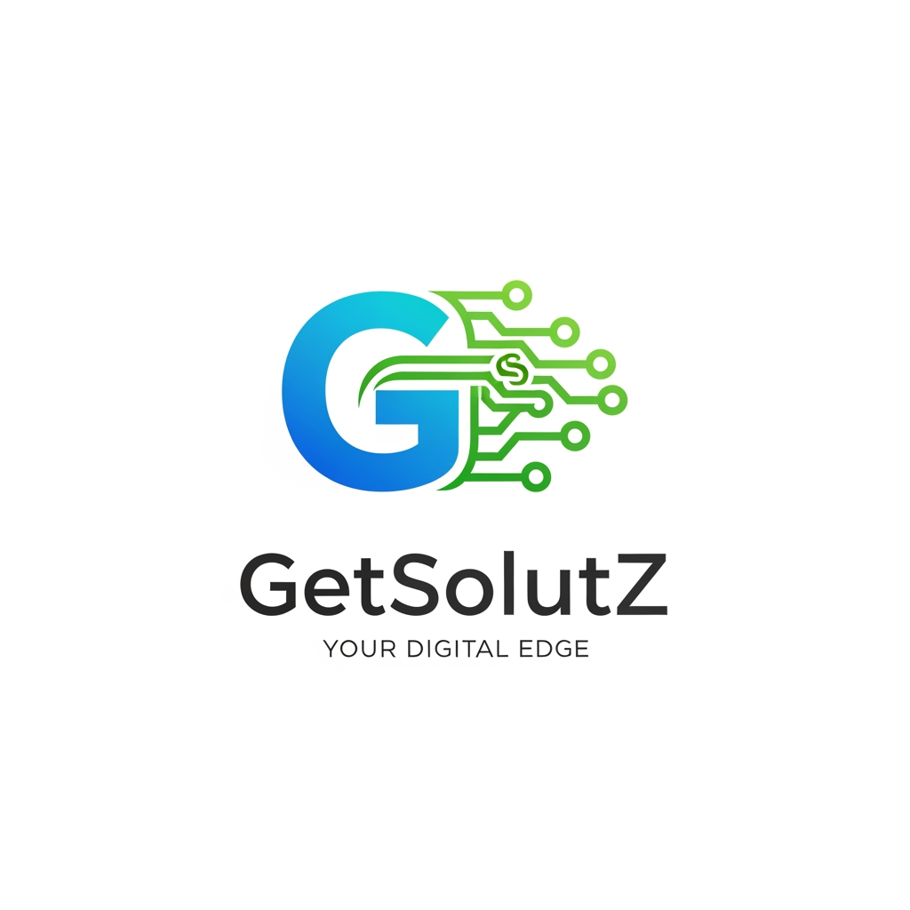 GetSolutZ brand logo in tech IT solution in unique brand