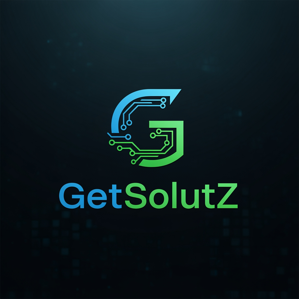 GetSolutZ brand logo in tech IT solution in unique brand