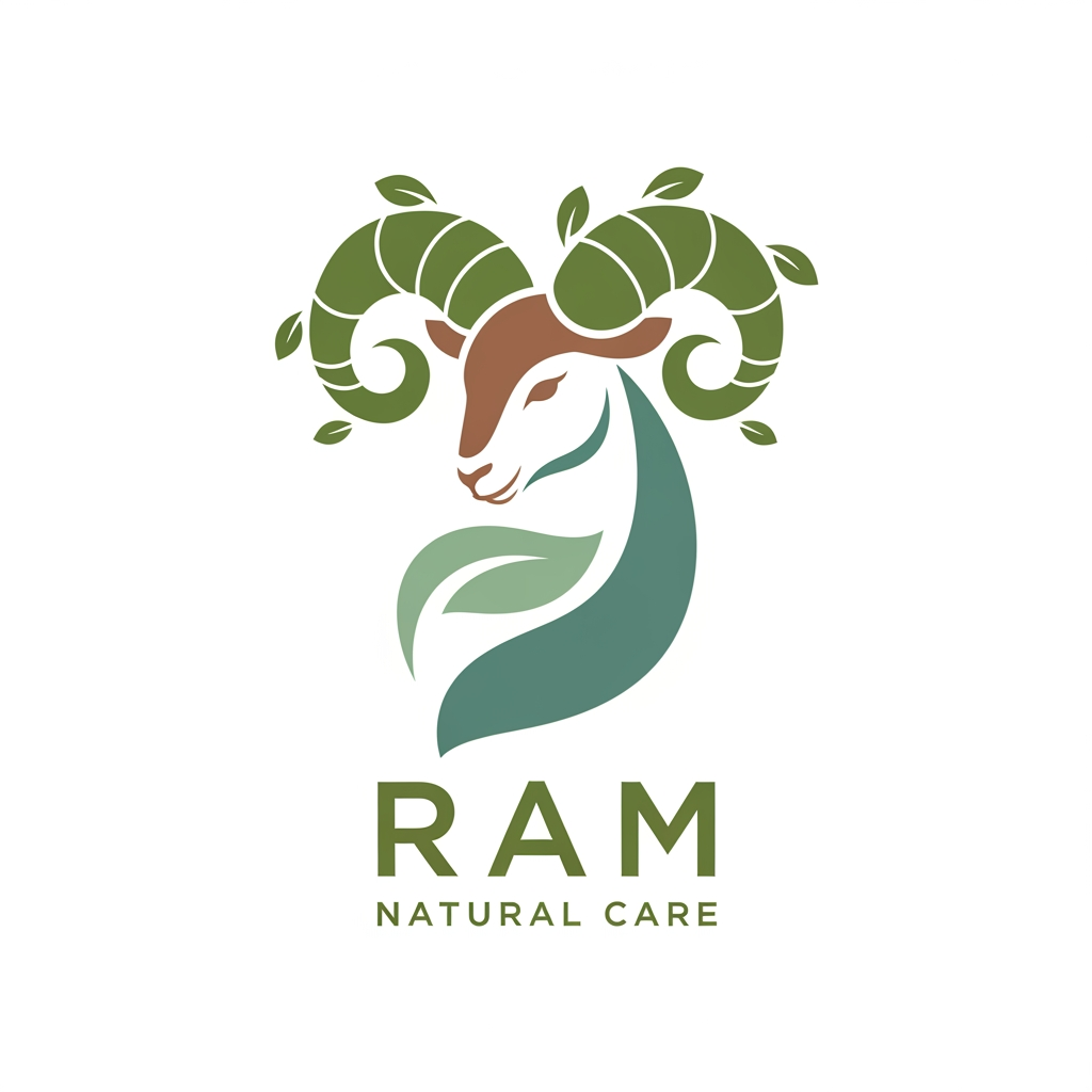 AI Design for RAM Natural Care company logo unique and creative