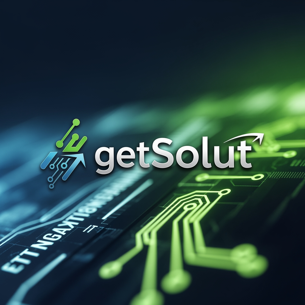 getSolut brand logo in tech IT solution in unique