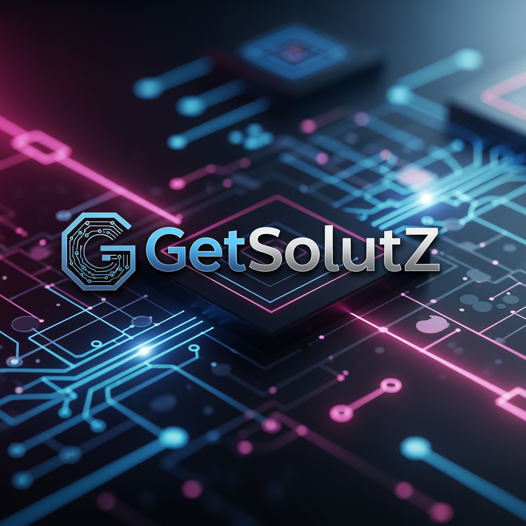GetSolutZ brand logo in tech IT solution in unique brand