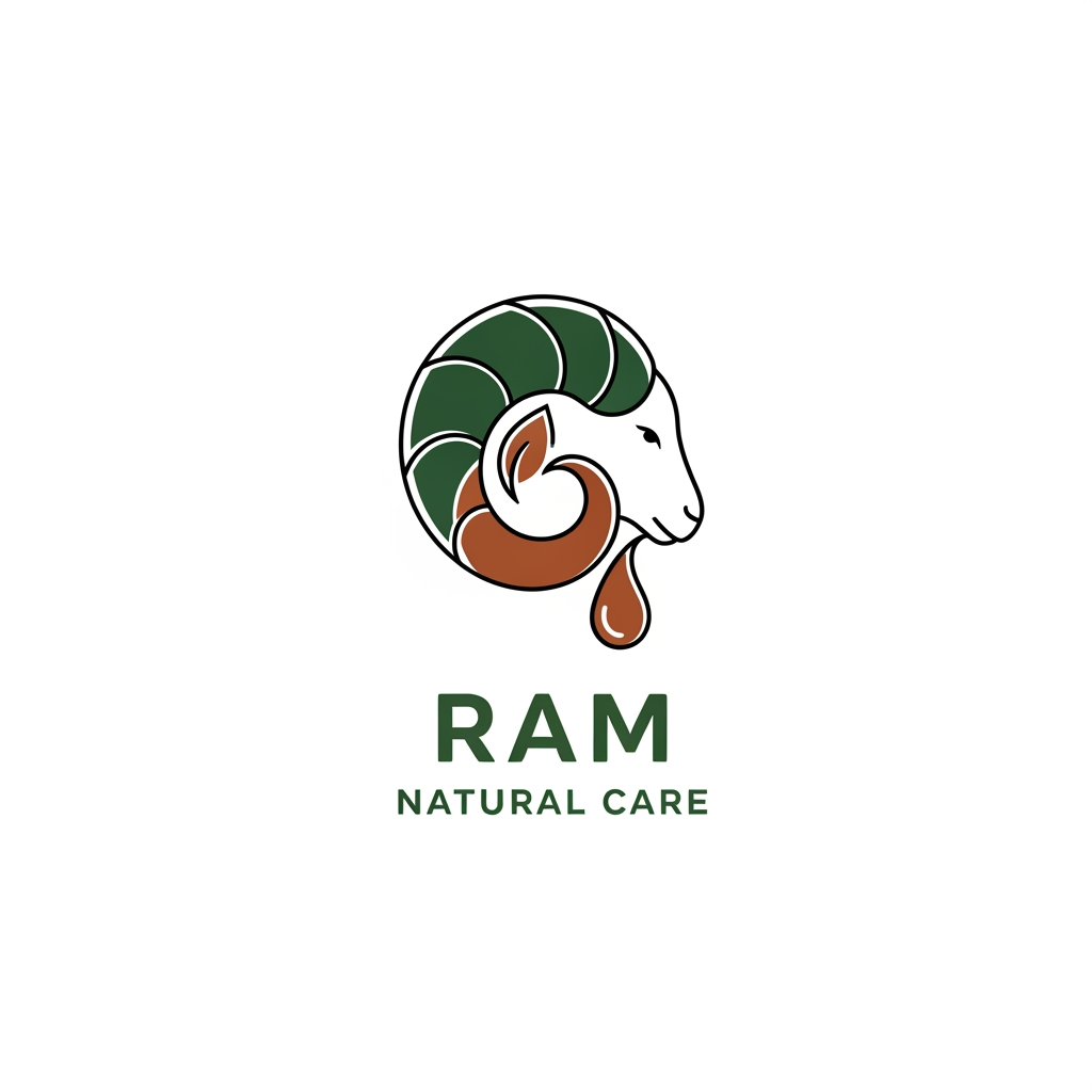 AI Design for RAM Natural Care company logo unique and creative remove goat logo unique logo soap company