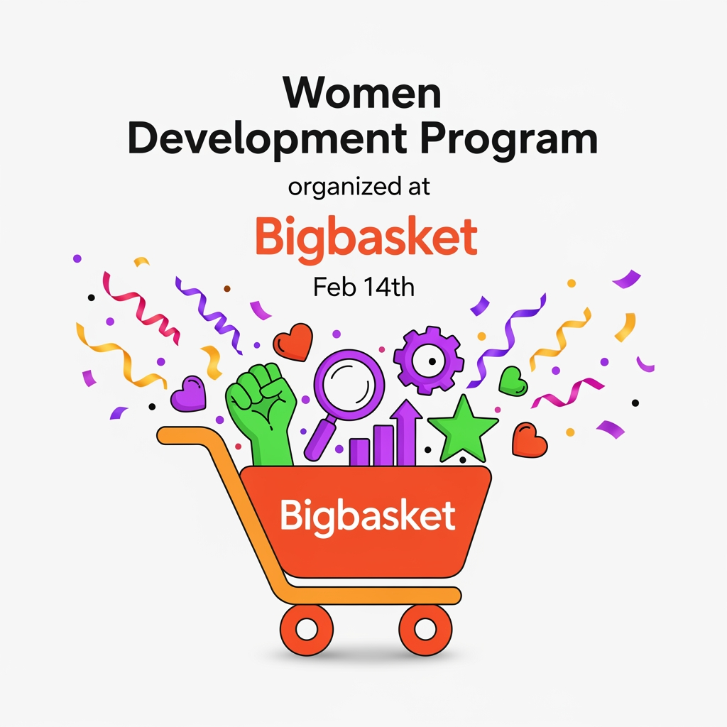 Women Development Program is organized at Bigbasket on Feb 14th.
Illustrator logo