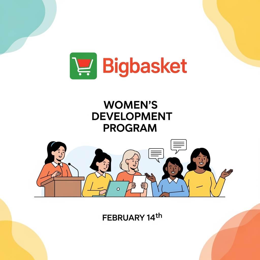 Women Development Program is organized at Bigbasket on Feb 14th.
Illustrator logo simple