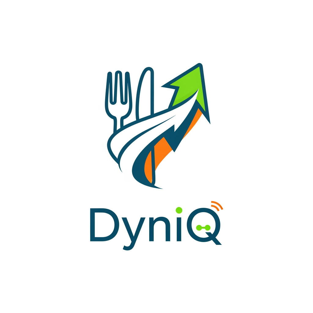 smart restaurant managment queue and kitchen operating system named as Dyniq can u plz create a proffesional and attractive logo for it