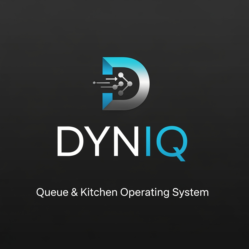 smart restaurant managment queue and kitchen operating system named as Dyniq can u plz create a proffesional and attractive logo for it