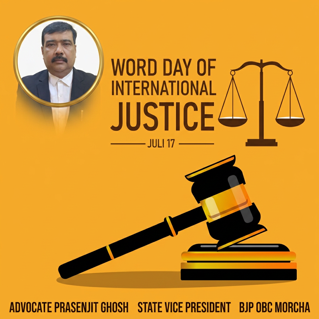 AI Design for add this small top left of 1st images melt with image background and mention "ADVOCATE PRASENJIT GHOSH STATE VICE PRESIDENT BJP OBC MORCHA" beneath the full whole photo