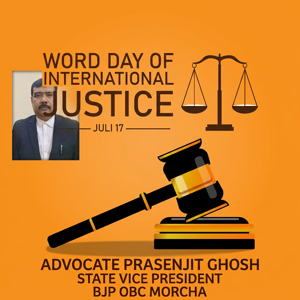 AI Design for add this small top left of 1st images melt with image background and mention "ADVOCATE PRASENJIT GHOSH STATE VICE PRESIDENT BJP OBC MORCHA" beneath the full whole photo