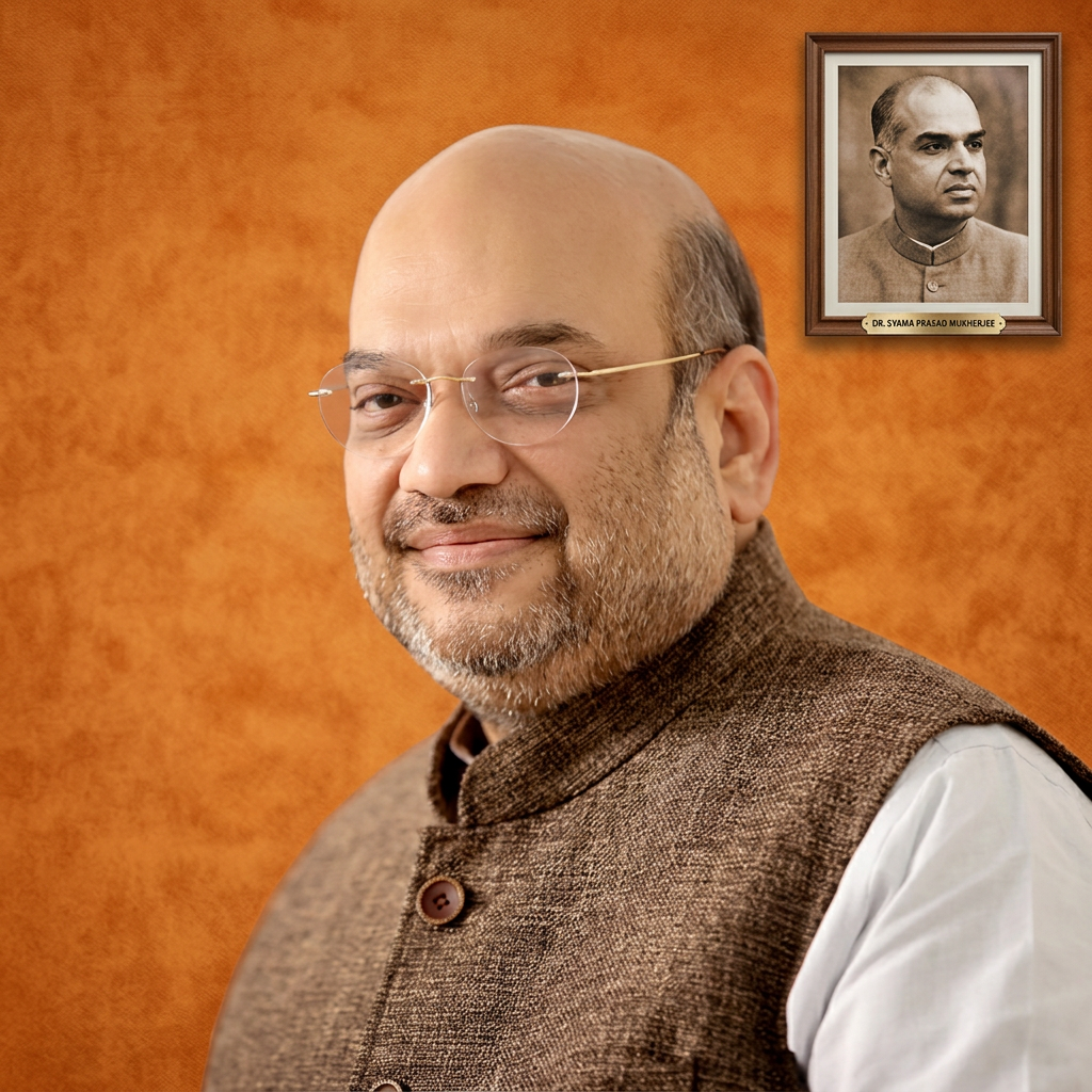 AI Design for Add a small size dr samaya prasad Mukherjee photo in the top of right side