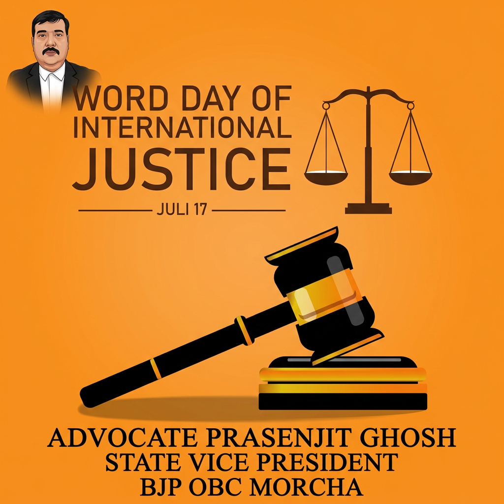 AI Design for add this small top left of 1st images melt with image background and mention "ADVOCATE PRASENJIT GHOSH STATE VICE PRESIDENT BJP OBC MORCHA" beneath the full whole photo