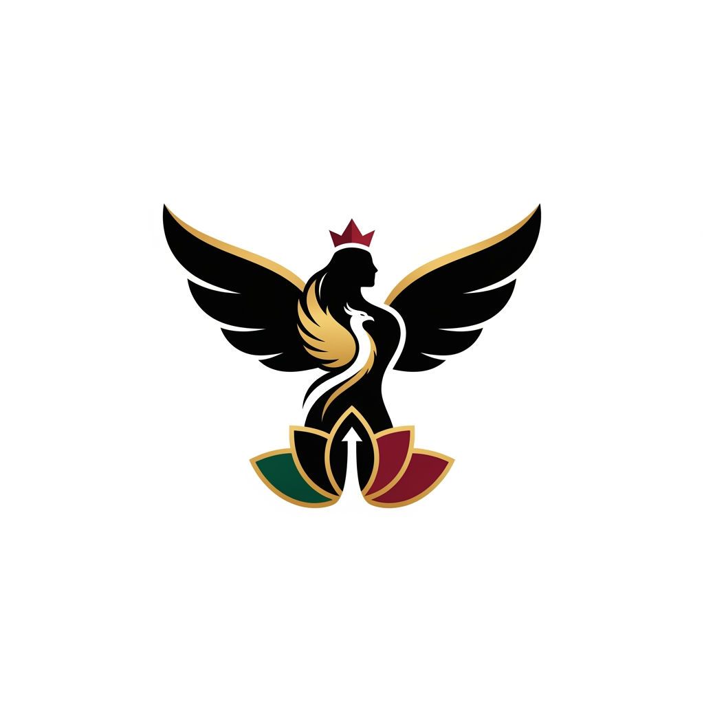 AI Design for Premium AI Logo Prompt,
Prompt:
Design an ultra-premium, minimalist luxury logo that represents the strength, independence, confidence, resilience, grace, intelligence, and limitless potential of women.
Create an abstract feminine emblem, not a literal woman illustration. The logo should subtly merge symbolic elements into one seamless icon:
graceful upward wings representing freedom and ambition
an elegant flowing feminine curve symbolizing womanhood
a hidden phoenix rising from within the shape representing transformation and resilience
a lotus-inspired geometry representing growth and inner strength
a subtle crown integrated naturally into the top of the design representing leadership, self-worth, and confidence
negative space forming an upward path to symbolize breaking barriers and reaching success
The logo should communicate:
Empowerment
Independence
Courage
Equality
Leadership
Hope
Confidence
Freedom
Grace
Style:
Minimal
Modern luxury
Timeless
Sophisticated
Elegant geometric construction
Perfect symmetry
Clean vector lines
Balanced proportions
Iconic brand identity
Memorable silhouette
Suitable for international branding
Avoid:
cartoon illustrations
clipart
butterflies
obvious female face
hearts
flowers as the main element
childish designs
excessive details
gradients
busy compositions
Color Palette:
Matte Black
Metallic Gold
Ivory White
Deep Emerald
Royal Burgundy
Logo must work perfectly in:
monochrome
gold foil
embossing
business cards
luxury packaging
website favicon
mobile app icon
social media profile
The final design should feel as iconic as the logos of luxury brands—simple at first glance, yet deeply meaningful and instantly recognizable.
If You Want Something Even More Unique
Instead of using common symbols like wings or crowns, base the logo on a single powerful concept. For example:
The Infinite Rise
An abstract infinity symbol that subtly transforms into a woman standing tall.
Meaning:
Infinite possibilities
Breaking limitations
Lifelong growth
The Phoenix Bloom
A phoenix created entirely from elegant flowing curves, with no visible bird at first glance.
Meaning:
Rising after hardship
Courage
Reinvention
The Shield of Grace
A luxury geometric shield that hides a feminine silhouette in negative space.
Meaning:
Protection
Strength
Confidence
Fearlessness
The North Star
A minimalist star with elegant curves forming a subtle feminine figure.
Meaning:
Guiding women toward success
Leadership
Inspiration
The Ascending Flame (Highly Unique)
An abstract flame that simultaneously resembles:
a woman standing confidently,
a phoenix rising,
and an upward arrow.
Meaning:
Inner fire
Determination
Freedom
Transformation
Leadership
This concept is distinctive, memorable, and well suited for a premium women's empowerment brand because it avoids overused imagery while conveying powerful symbolism.
Design direction: Keep the icon clean, geometric, and scalable so it remains recognizable even at small sizes. Aim for a logo that feels like a luxury fashion house or global nonprofit identity rather than a decorative illustration.
TO THE FIRST LOGO UH CREATED LIKE FIRE EAGLE AND GIRL IS ABISOLUTLY WHAT I ACTUALLY WANTED BUT WITH THAT AS REFERENCE CAN YOU GIVE ME SOME MORE DESIGNS SIMILAR TO IT,NOW WHAT UH CREATED IN THATT 2ND IMAGE IS GOOD BUT CAN IT BE COLORFULL,NOW SECOND IMAGE IS GOOD BUT GIRL ISNT THERE IN THAT,2ND IMAGE OF NOW IS GOOD BUT THE GIRL ISNT LOOKING WELL LIKE GOOD PROFESSIONAL.BUT NOW IMAGE WHICH IS FIRST IS NICE BUT THE GIRL SHOULDNT BE WHITE CHANGE IT AND ALSO COLOR COMBINATION OF WINGS OR FIRST CHANGE AND MAKE IT LOOK ASTHESTIC