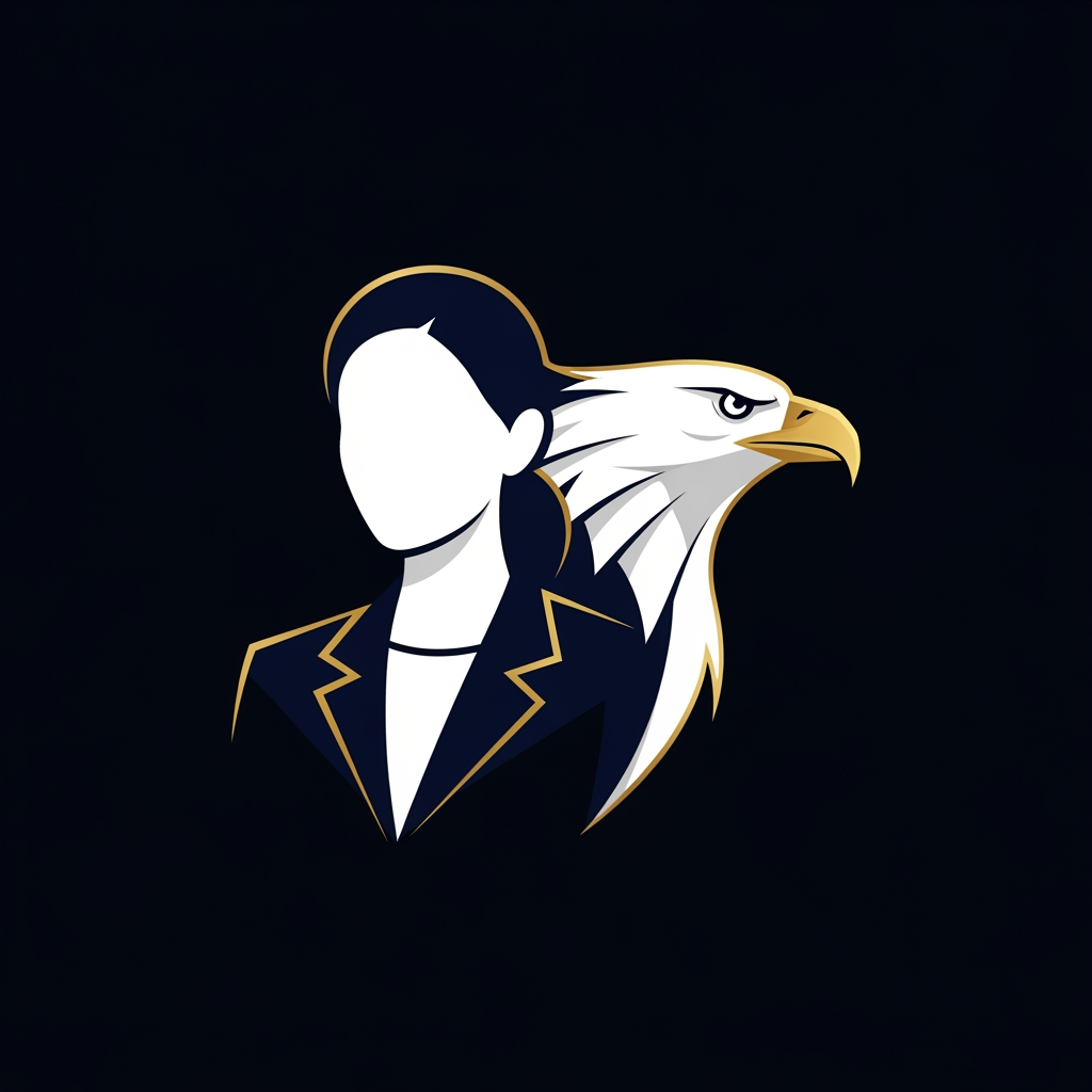 AI Design for Here is a highly detailed image generation prompt designed to create a striking, modern logo.
To give it a premium and professional edge, I’ve set it in a sleek geometric style (think modern tech or corporate branding), combining the eagle and the professional woman into a unified, powerful emblem.
The Logo Prompt
Prompt:
A minimalist corporate logo design featuring the crisp, stylized profiles of a professional woman and a majestic eagle, seamlessly integrated together. The woman is on the left, looking forward with confidence, wearing a sleek, sharp-collared professional blazer. Overlapping or merging with her silhouette on the right is a sharp, geometric eagle in mid-profile, symbolizing vision and leadership.
Designed using clean vector lines and elegant geometric shapes. Color palette: Deep midnight blue, stark white, and accents of metallic gold. Isolated on a solid, clean black background. Modern, corporate, powerful, high-end branding style, flat design.
Why this works best for a logo:
The Integration: Instead of just putting an eagle next to a person (which can look cluttered), merging their silhouettes creates a cohesive, memorable mark.
The Geometric Style: Logos need to be scalable. Clean vector lines ensure it looks just as sharp on a business card as it does on a massive billboard.
The Color Palette: Midnight blue and gold strike the perfect balance between corporate professionalism and high-end prestige.
💡 Tip: If you prefer a brighter look, you can easily change "solid, clean black background" to "solid, clean white background" when you plug this into your image generator!