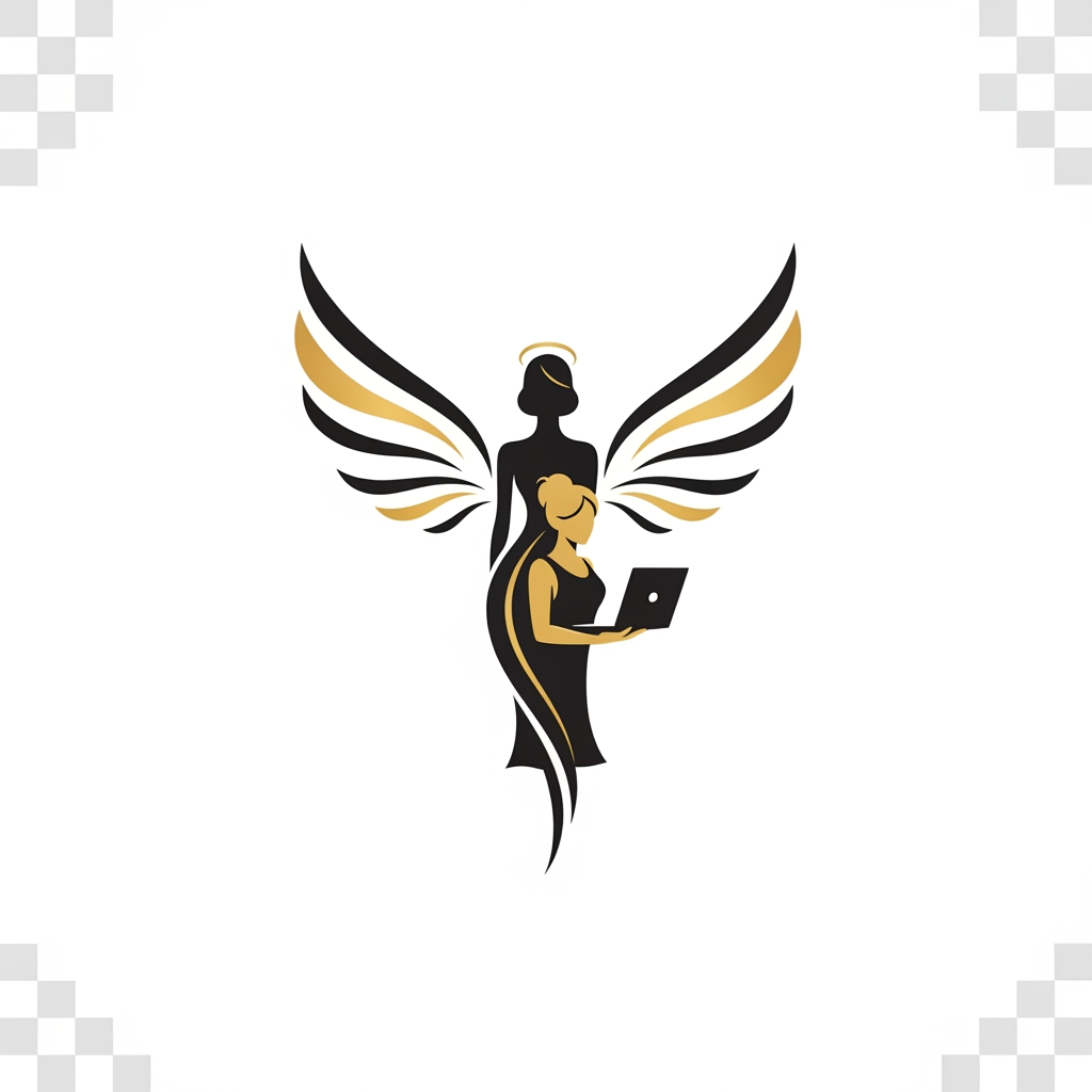 Logo Prompt

"Design a premium, minimalist, elegant logo that symbolizes the strength, grace, confidence, and empowerment of a girl/woman. Create an abstract feminine emblem instead of a literal illustration. The symbol should subtly combine elements such as delicate wings, a graceful female silhouette, flowing curves, a blooming flower, and a small crown or halo to represent freedom, ambition, beauty, and inner power. The design must feel luxurious, modern, and sophisticated with clean geometric lines, balanced symmetry, and a memorable icon suitable for branding. Use a black and gold color palette (or monochrome black for versatility). Flat vector style, negative space techniques, premium brand identity, no gradients, no cartoon effects, no clipart, no excessive details, no text, transparent background, high-end fashion and luxury aesthetic, scalable SVG-style logo, award-winning branding quality."

Alternative (Luxury Angel-Inspired)

"Create an elegant luxury logo featuring an abstract feminine silhouette with beautifully stylized wings. The wings should appear artistic and minimal rather than realistic, symbolizing freedom, dreams, confidence, and transformation. The face should not be detailed—only a graceful outline with flowing hair integrated into the wings. Use smooth curves, clean vector lines, perfect symmetry, and negative space. The logo should feel like a premium fashion, beauty, or lifestyle brand. Black and gold color palette, minimalist, timeless, sophisticated, iconic, flat vector, transparent background, no cartoon style, no gradients, no text."

If your brand is for girls' empowerment (recommended)

"Design a world-class luxury logo representing feminine strength, ambition, elegance, confidence, and freedom. Create a unique abstract emblem by blending a graceful female silhouette, upward wings, a subtle lotus, and flowing curves into one iconic symbol. The design should communicate empowerment, growth, resilience, and beauty without looking overly decorative. Minimalist vector logo with clean lines, balanced proportions, premium branding aesthetic, black and gold color palette, transparent background, scalable, memorable, modern luxury identity, no text, no mascot, no cartoon, no unnecessary details, suitable for a global brand."

These prompts will produce a logo that feels much more like a premium fashion or luxury brand rather than a cute or childish design. CAN SHE HAVE LAPTOP TOO